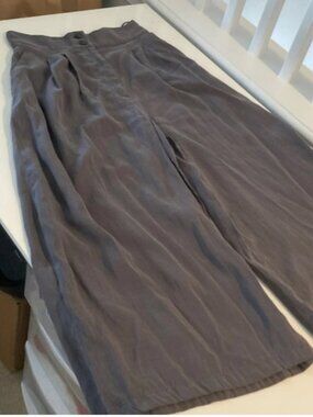 ZARA Pleated High Rise Cropped Wide Palazzo Leg Trousers Pants Size Small